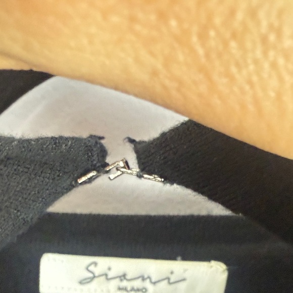 Sioni Chic Sophisticated Black Large Cardigan Fake Leather Panel & Stylish Studs - Picture 10 of 12